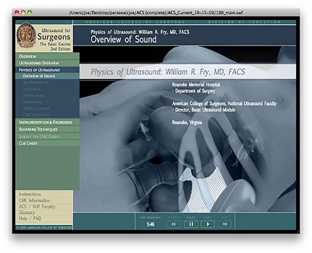 Butler Graphics ACS Ultrasound educational course software.